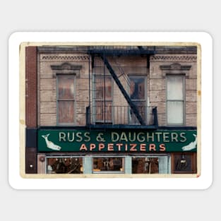 Russ & Daughters Appetizers in the Lower East Side - Kodachrome Postcard Sticker